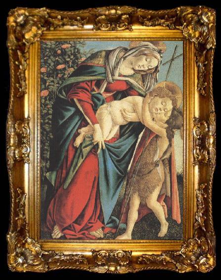 framed  Sandro Botticelli Madonna and Child with the Young St john or Madonna of the Rose Garden (mk36), ta009-2